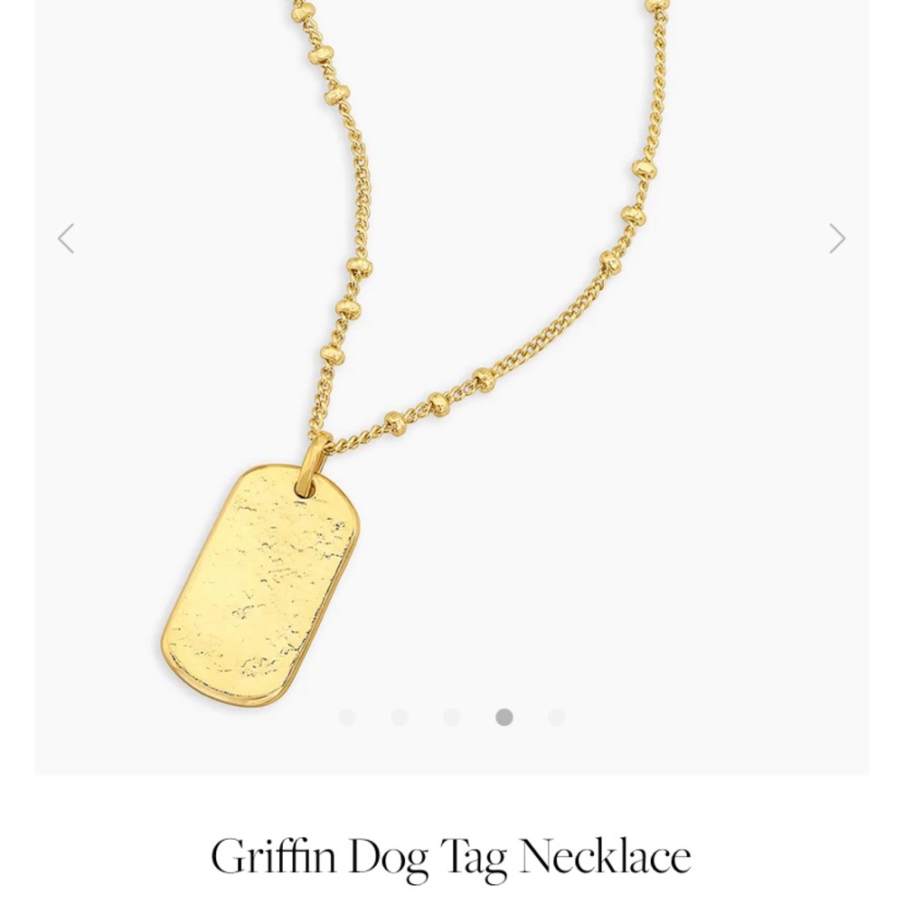 Gorjana Griffin Dog Tag Necklace - 18K Gold Plated